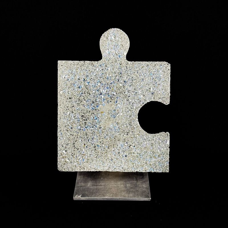 Droplet Puzzler - Clear with Blue Dichroic - #1