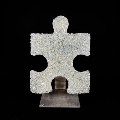 Droplet Puzzler - Clear with Blue Dichroic - #2