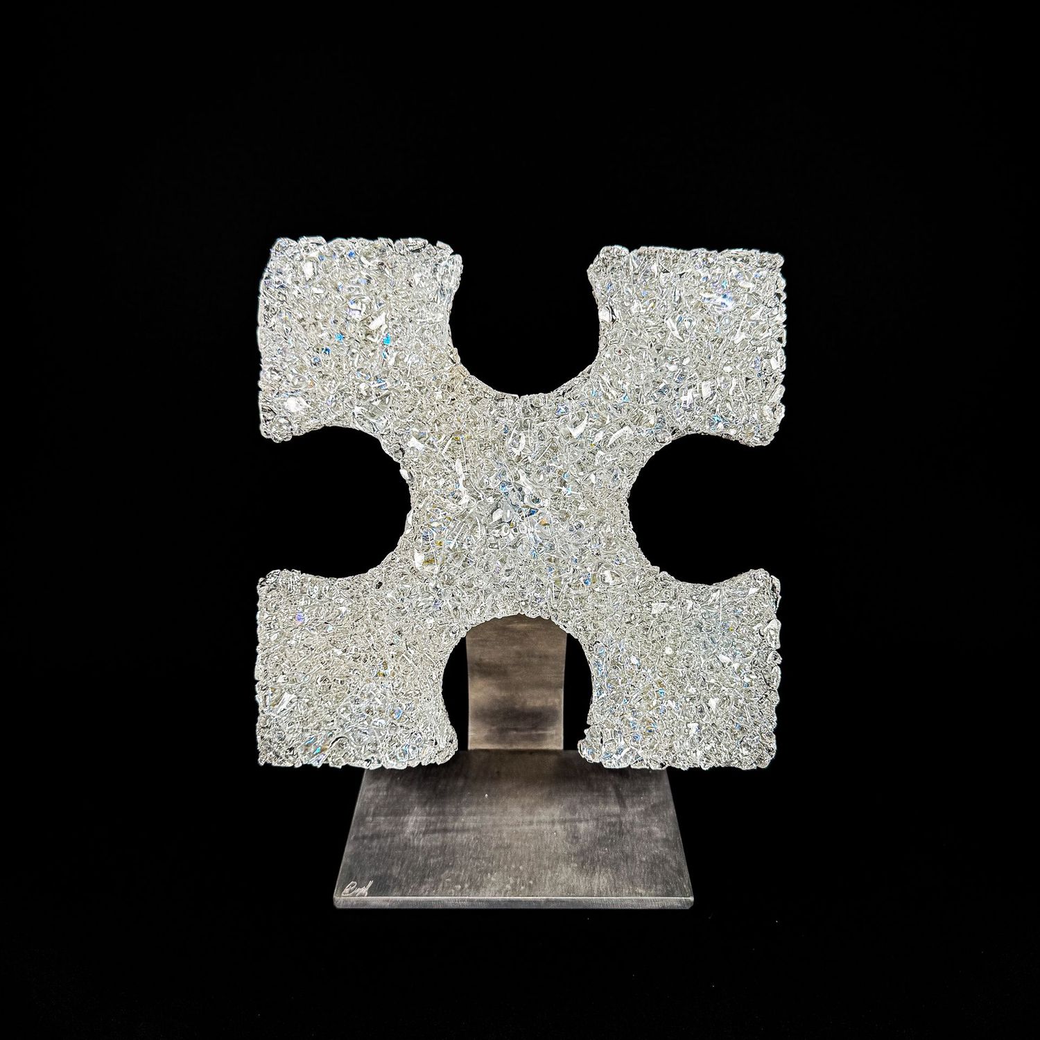 Droplet Puzzler - Clear with Blue Dichroic - #3