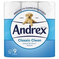 Andrex Classic Clean Toilet Roll 9 Pack