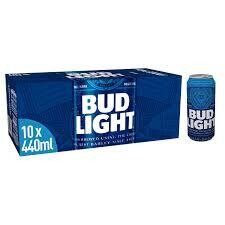 Bud Light Lager Beer Cans 10 x 440ml