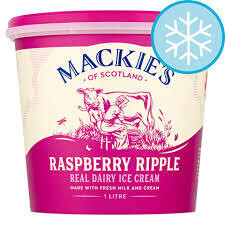 Mackie&#39;s Raspberry Ripple Ice Cream 1L