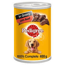 Pedigree Dog Tin with Beef in Gravy 400g