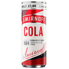 Smirnoff Cola Vodka Mixed Drink 250ml