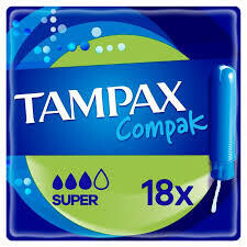 Tampax Compak Super Tampons with Applicator x 18