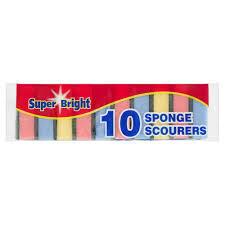 Super Bright Sponge Scourers 10 Pack