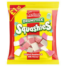 Swizzels Drumstick Squashies Original Raspberry &amp; Milk Flavour 131g