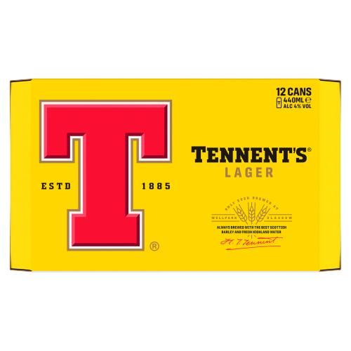 Tennent&#39;s Lager Can 12 x 440ml