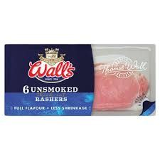 Walls Bacon Unsmoked 220g 6 Rashers