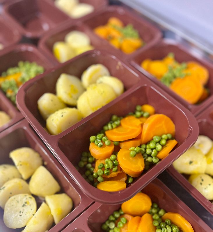 Homemade Boiled Potatoes and Veg