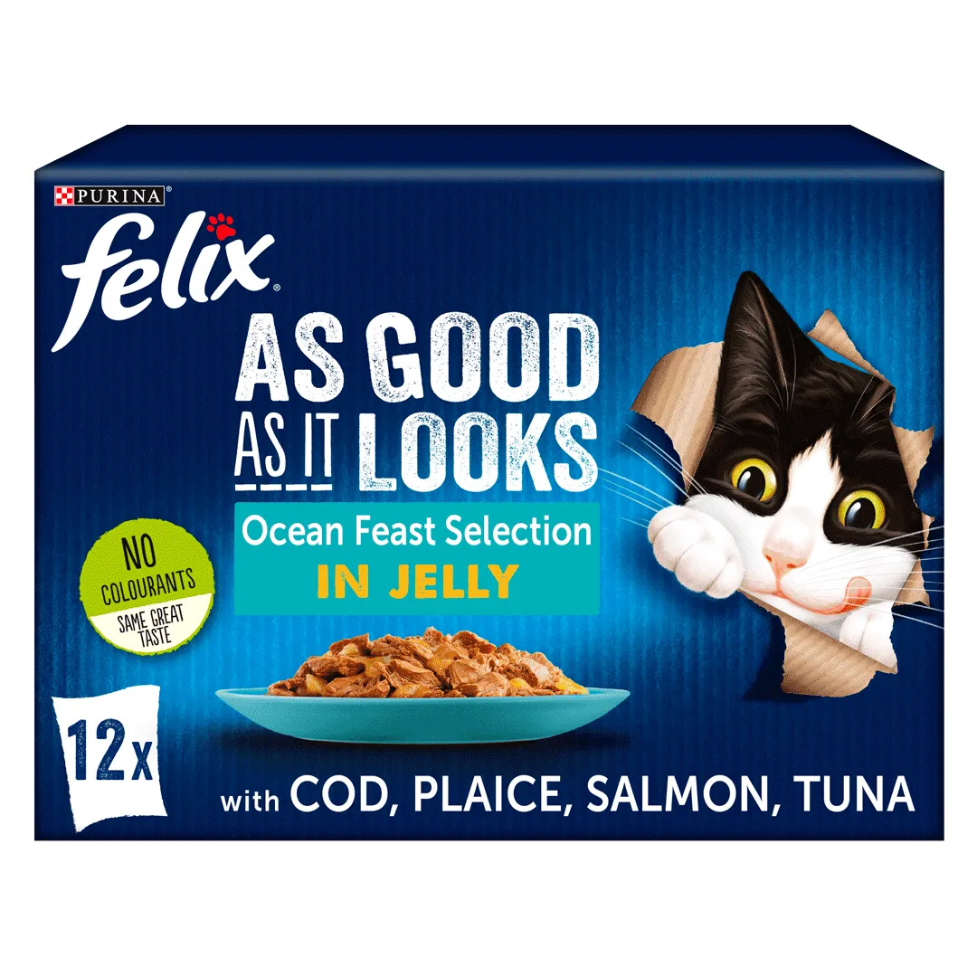 Felix Cat As Good As It Looks Ocean Feast Selection in Jelly 12 x 100g