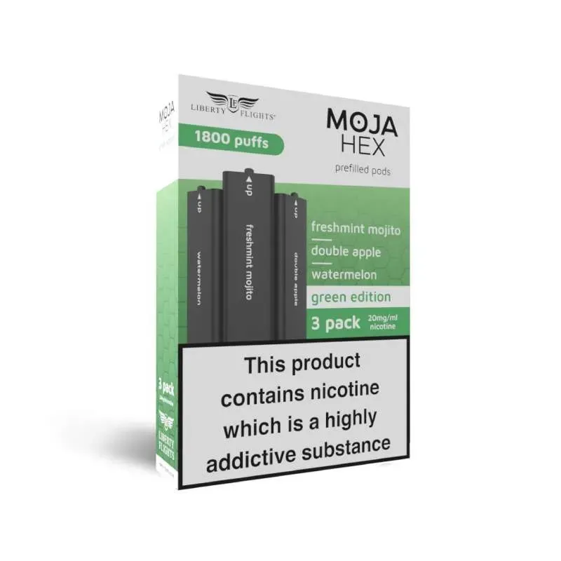Moja Hex Pods Green 3pk (1800 Puffs)