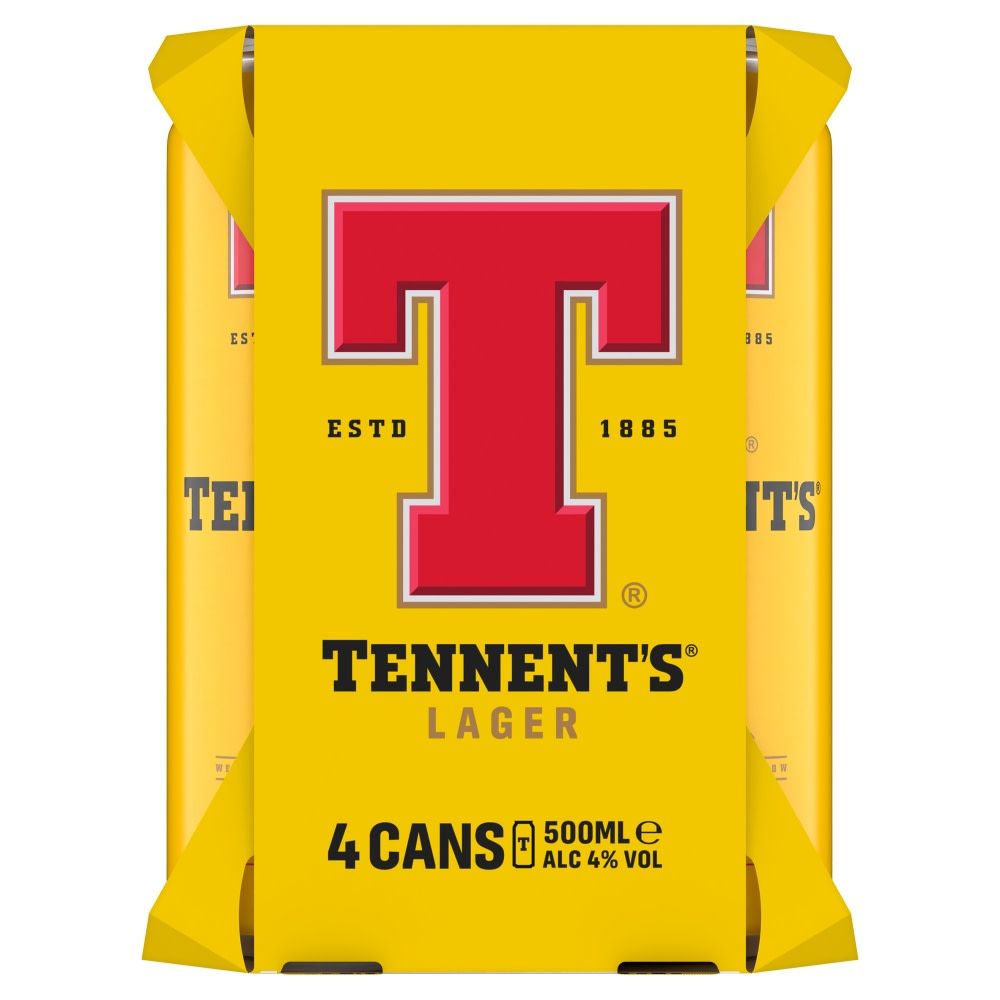 Tennents Lager 4x500ml Cans