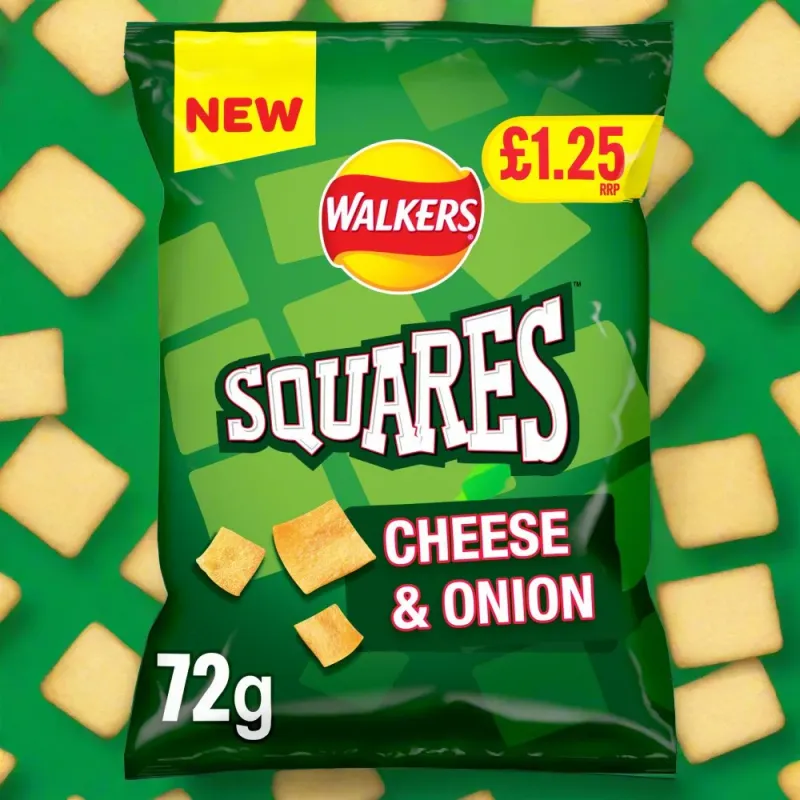 Walkers Squares Cheese &amp; Onion 72g