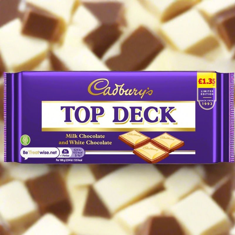 Cadbury Dairy Milk Top Deck Chocolate Bar 120g