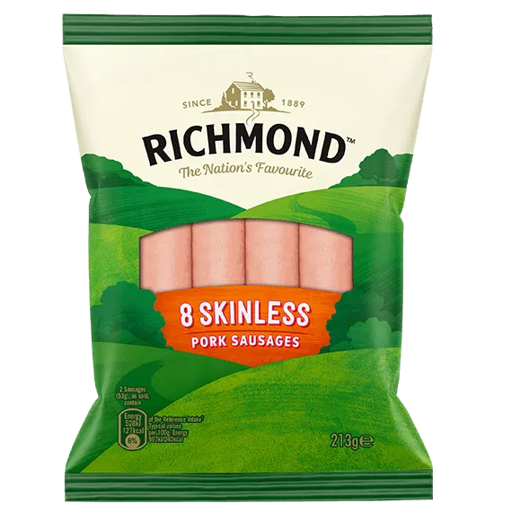 Richmond 8 Skinless Pork Sausages 213g