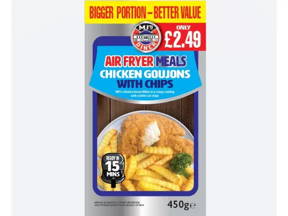 MJ&#39;s Air Fryer Meals Chicken Goujons with Chips 450g