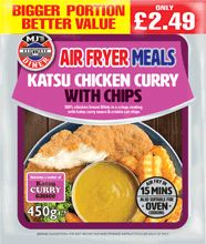 MJ&#39;s Air Fryer Meals Chicken Katsu Curry with Chips 450g