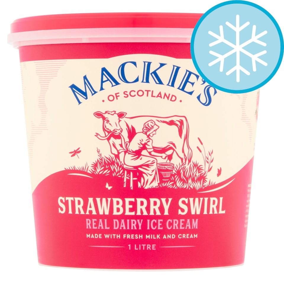 Mackie&#39;s Strawberry Swirl Ice Cream 1L