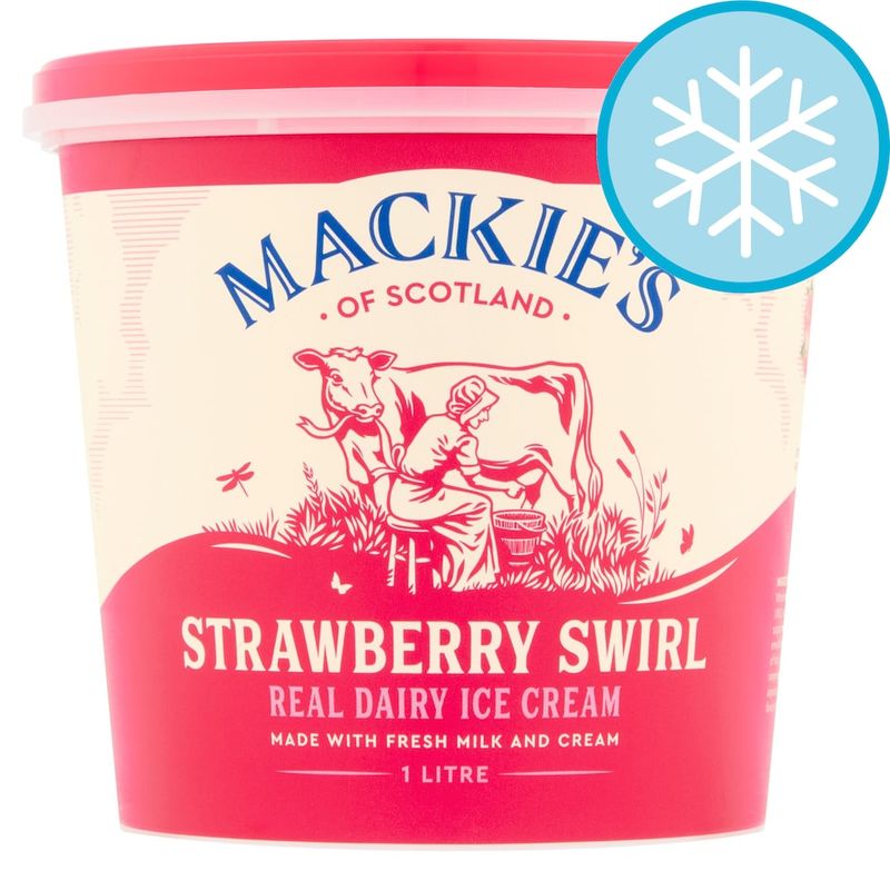 Mackie&#39;s Strawberry Swirl Ice Cream 1L
