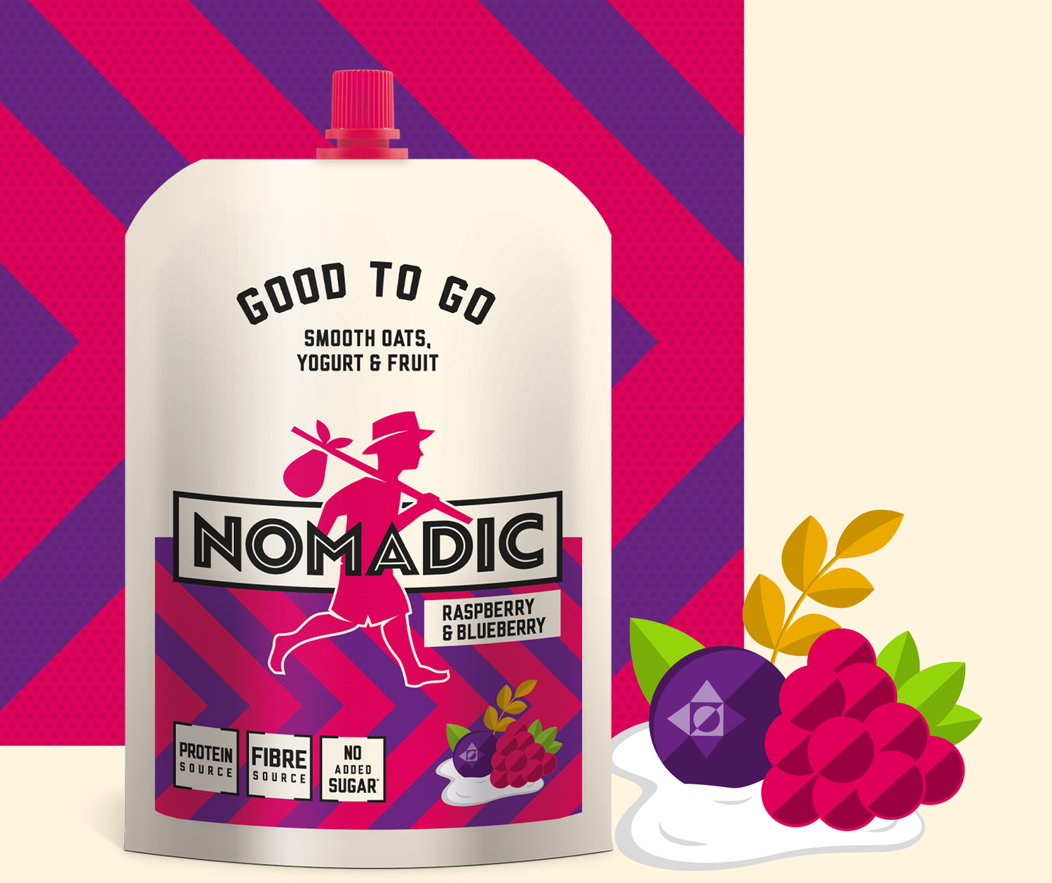 Nomadic Protein Yogurt Raspberry &amp; Blueberry 150g