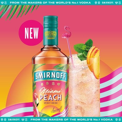 NEW Smirnoff Miami Peach 70cl