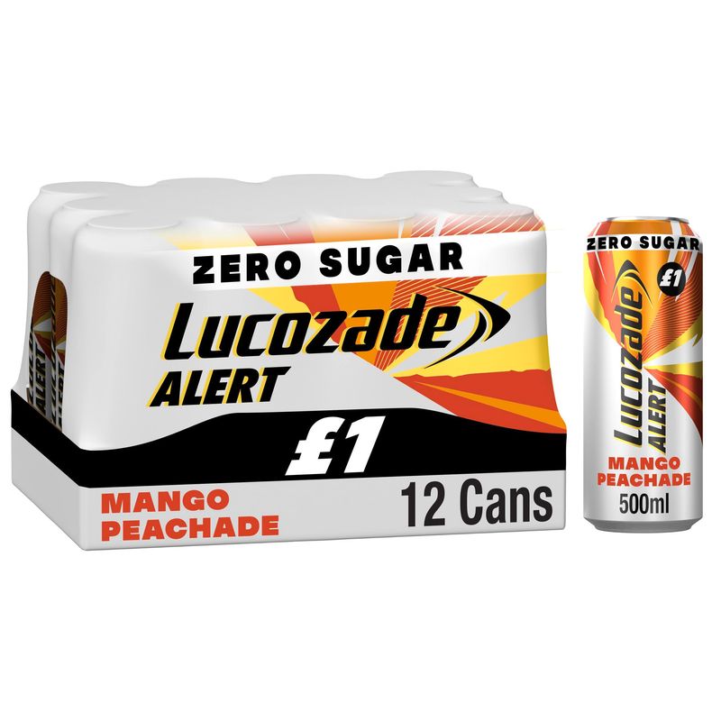 SAVER DEAL Lucozade Alert Zero Sugar Mango Peachade 12pk