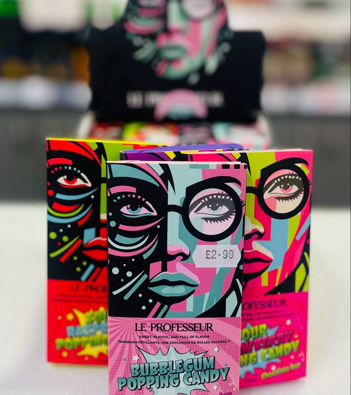 Le Professeur Popping Candy Chocolate Bar 90g Bubblegum