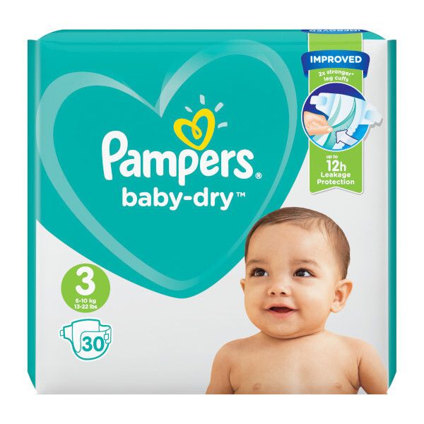 Pampers Baby Dry Nappies Size 3 30pk