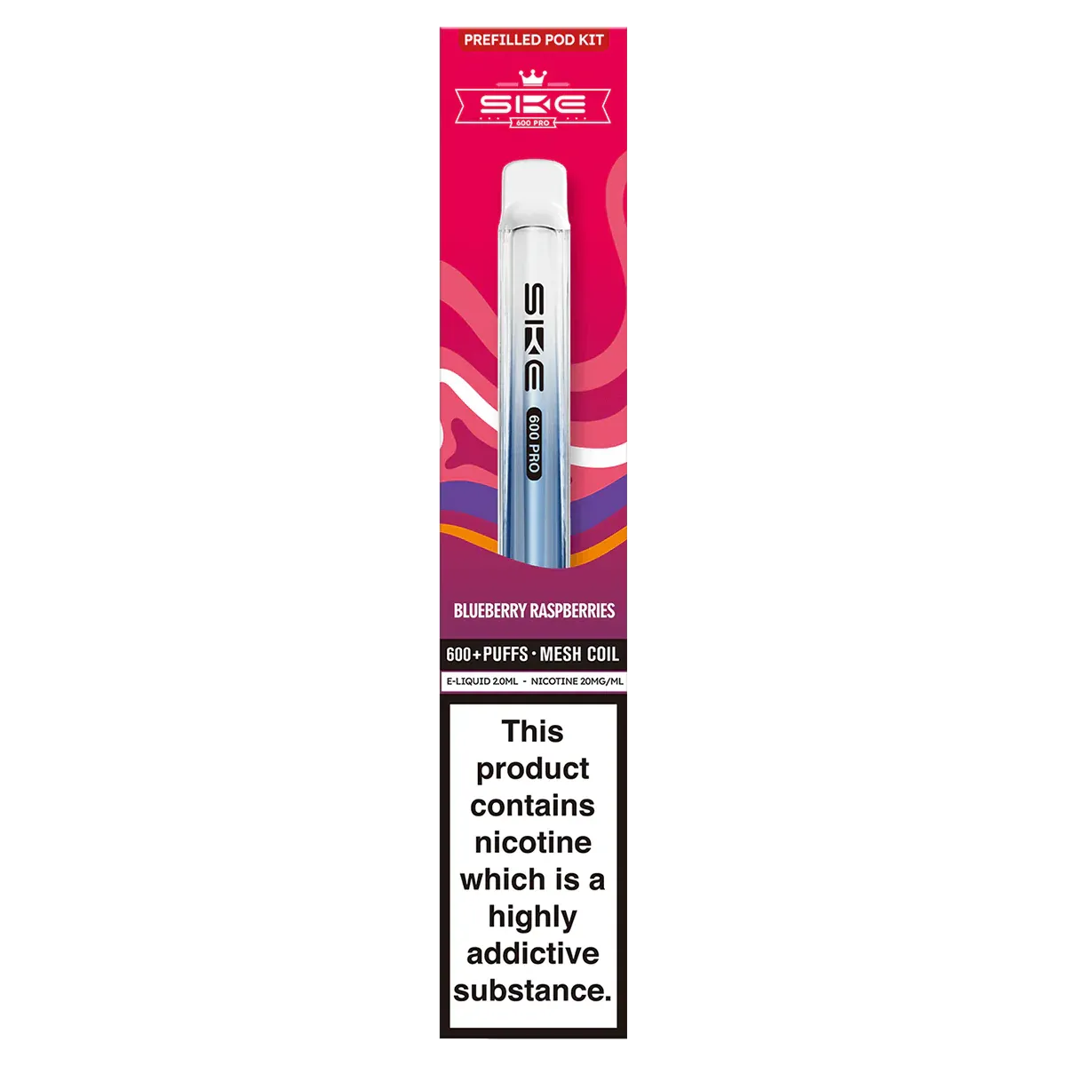 SKE Crystal Pro Refillable Kit Blueberry Raspberries 600 Puffs