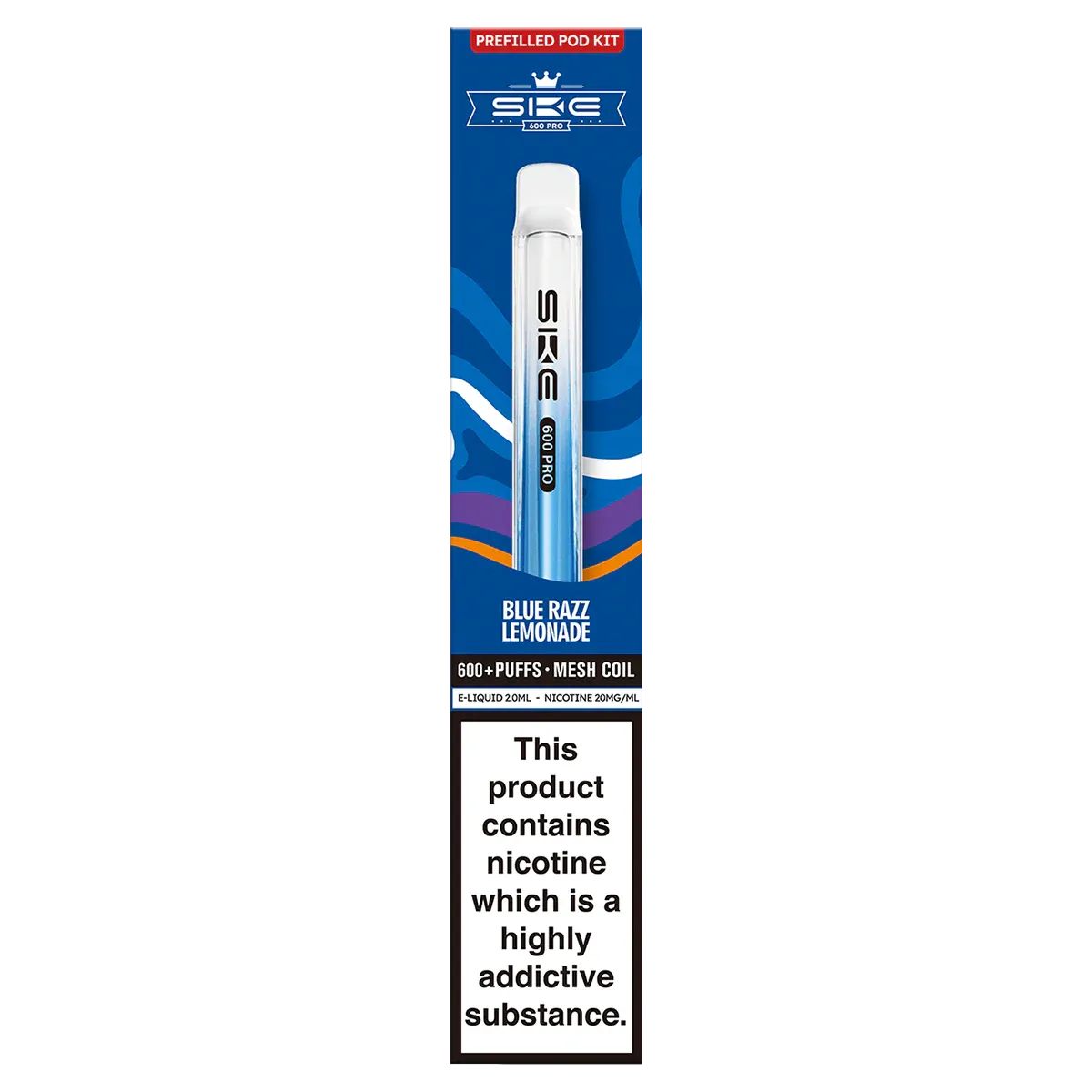 SKE Crystal Pro Refillable Kit Blue Razz Lemonade 600 Puffs