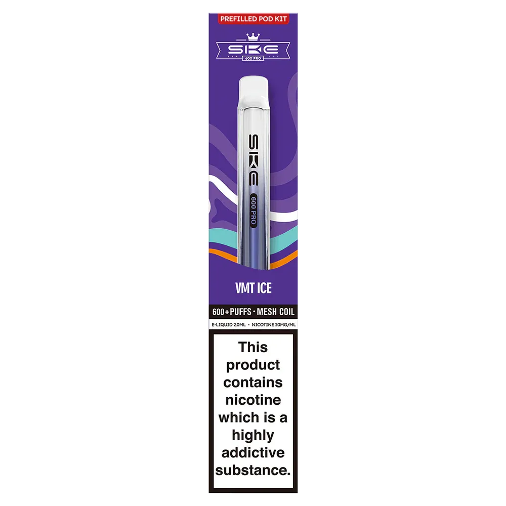SKE Crystal Pro Refillable Kit VMT Ice 600 Puffs