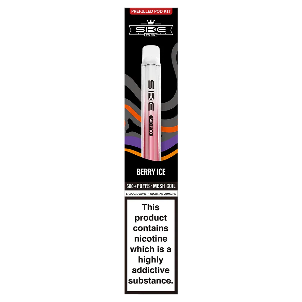 SKE Crystal Pro Refillable Kit Berry Ice 600 Puffs