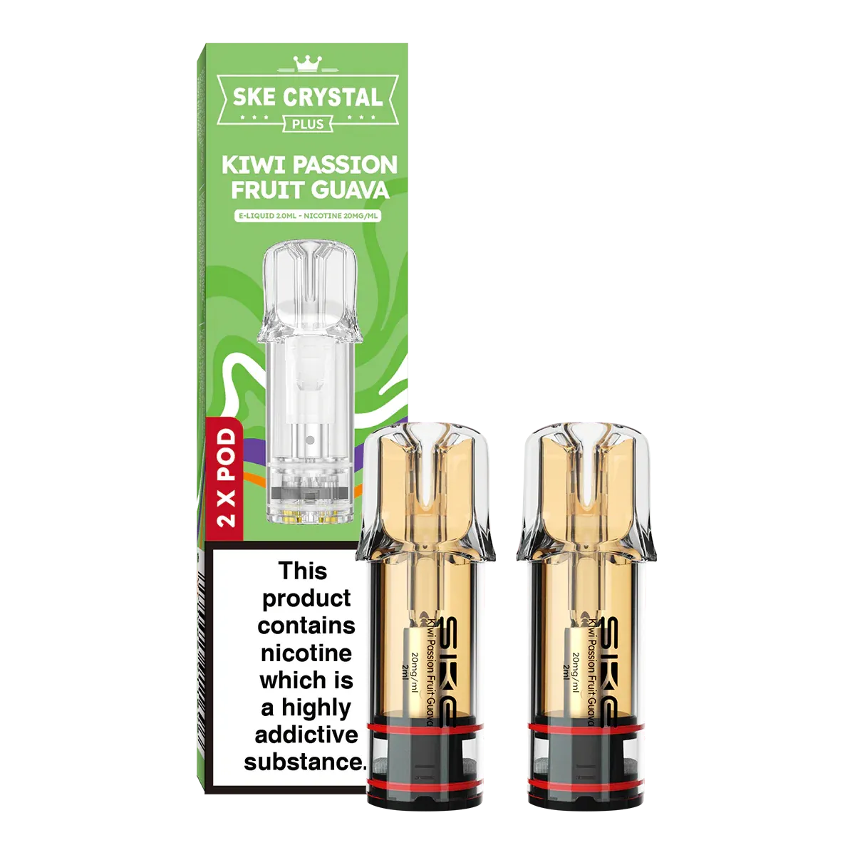 SKE Crystal Plus Refill Pods Kiwi Passion Fruit Guava 2pk