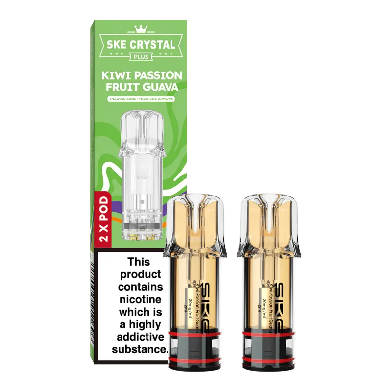SKE Crystal Plus Refill Pods Kiwi Passion Fruit Guava 2pk