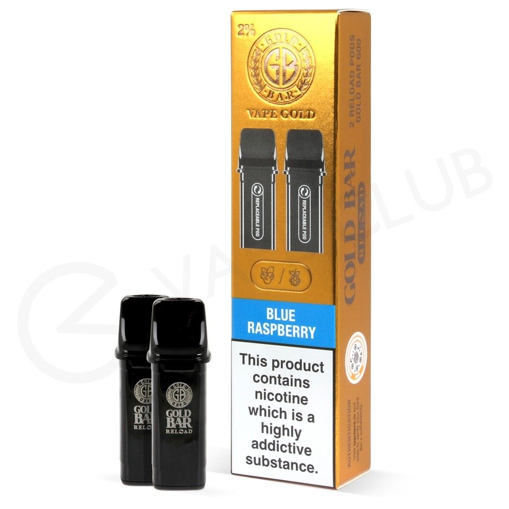 Gold Reload Bar 2% Nicotine Blue Raspberry PODS 2pk