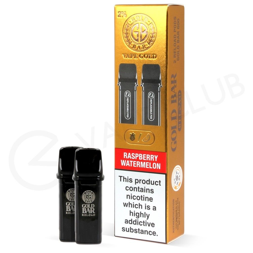 Gold Reload Bar 2% Nicotine Raspberry Watermelon PODS 2pk