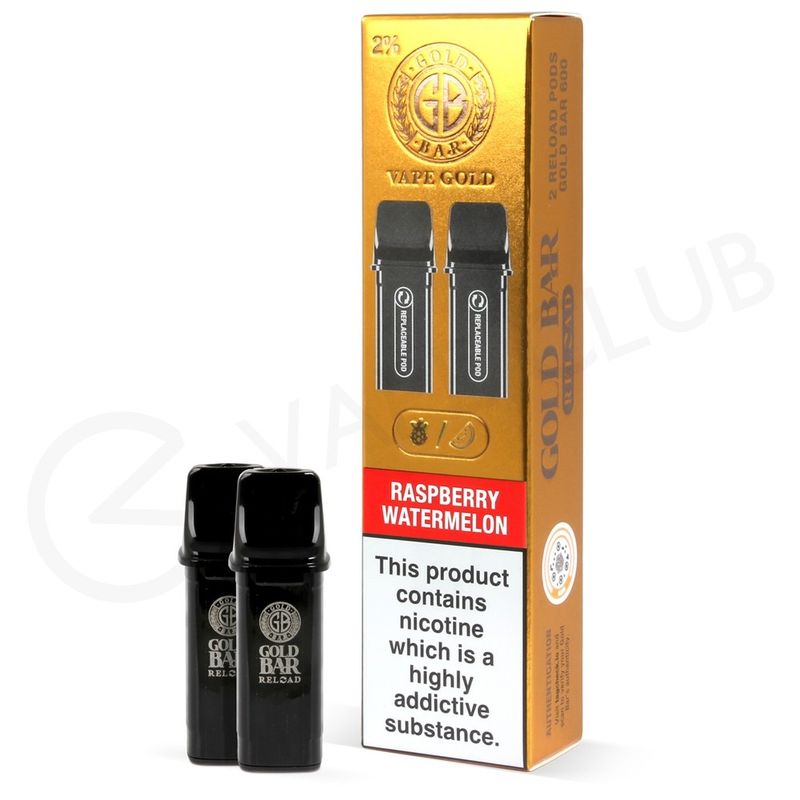 Gold Reload Bar 2% Nicotine Raspberry Watermelon PODS 2pk