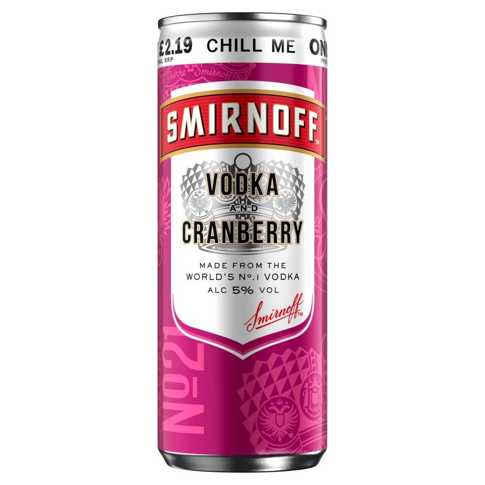 Smirnoff Vodka &amp; Cranberry Cocktail Can 330ml