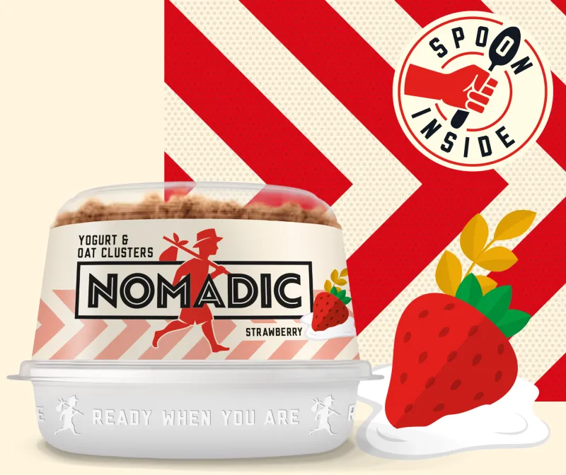 Nomadic Yogurt &amp; Oat Clusters Strawberry 169g