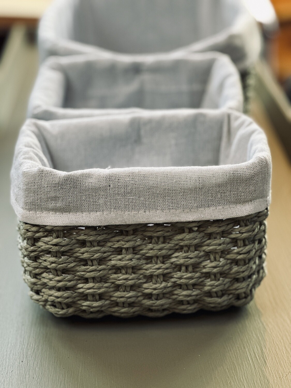 Cloth lined storage baskets discount