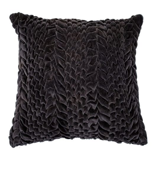 Malini Smocked Cushion In Black