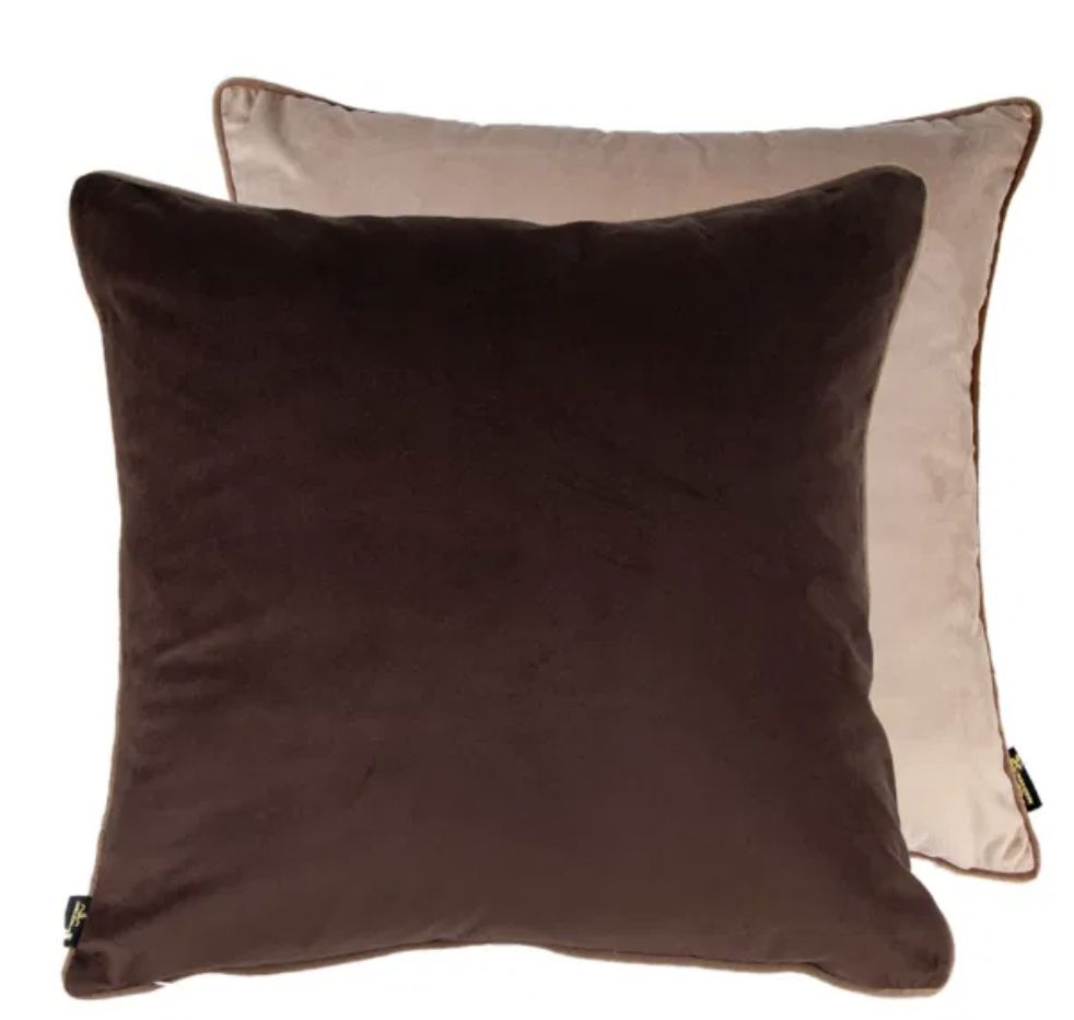 Malini Paul Moneypenny Twofaced Cushion In Mocha and Taupe