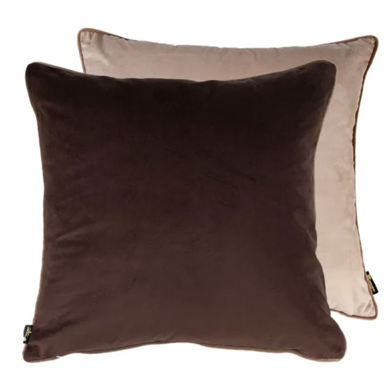 Malini Paul Moneypenny Twofaced Cushion In Mocha and Taupe