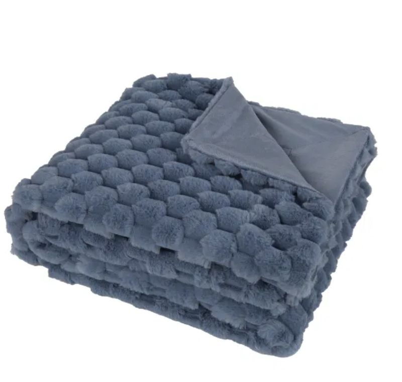 Denim Blue Sculpted Throw