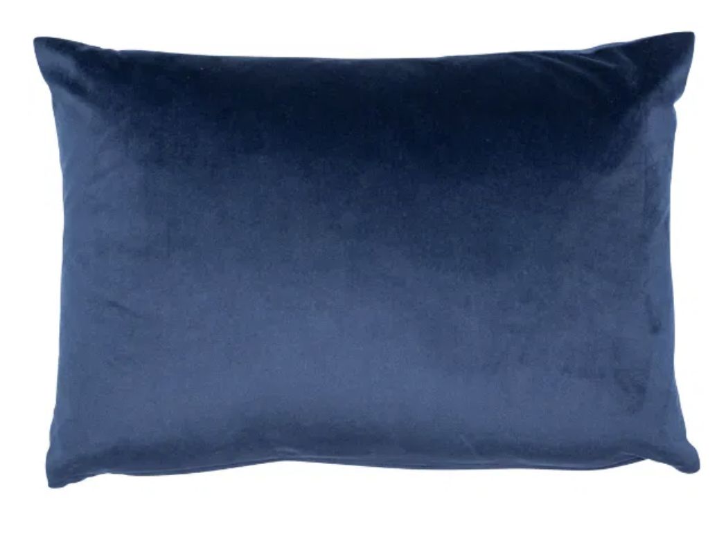 Luxe Rectangle Navy Velvet Cushion