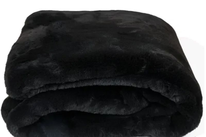 Luxury Rapture Black Faux Rabbit Throw
