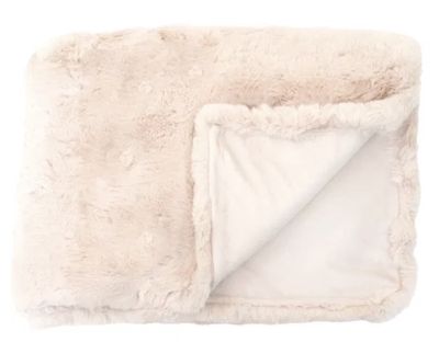 Luxury Rapture Beige Faux Rabbit Throw