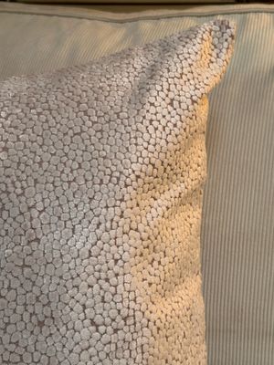 Malini Large Bingham Putty Velvet Cushion