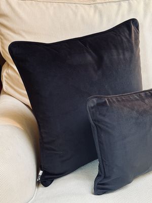 Malini Luxe Velvet Cushion In Navy